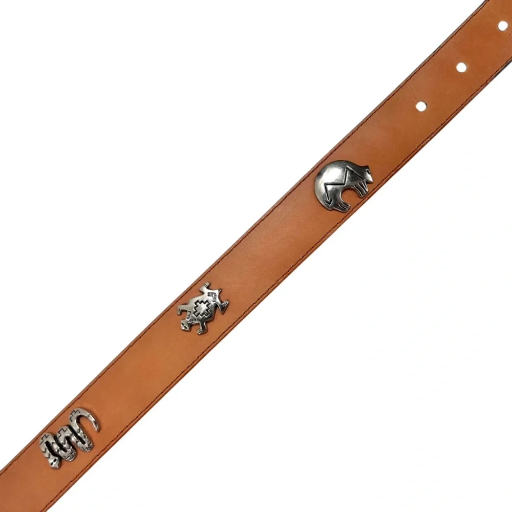 Sunbelt Belt Southwestern Embellished Animal Studded Light Brown Belt